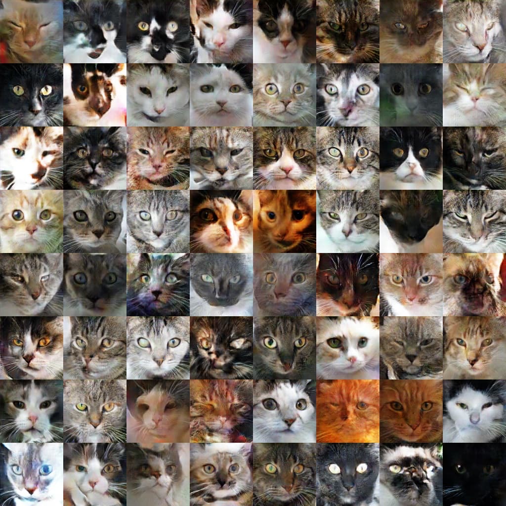 Photos de chats générées par un GAN